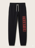 Boys' Black Fleece Joggers with Red Plaid Champion Logo (BG-000010)