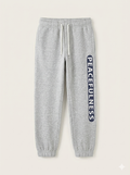 Boys' Grey Marl Joggers with Navy "Peacefulness" Graphic (BG-000009)