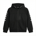Boy Baker Black Tech-Fleece Zip-Up Hoodie with Sleeve Graphics (BG-000078)