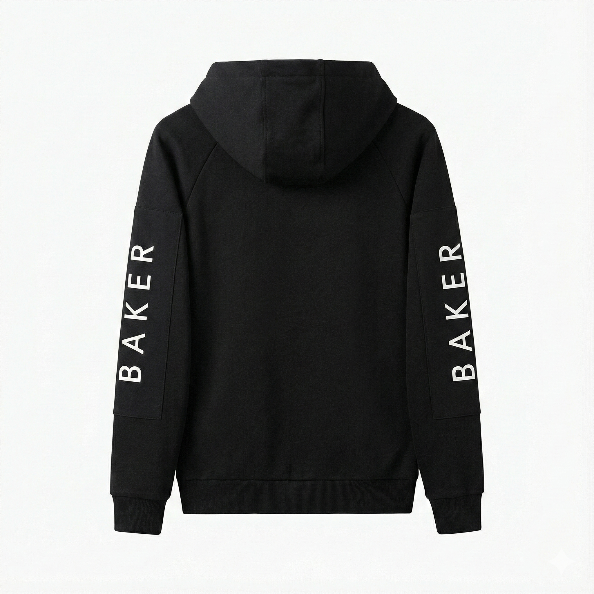 Boy Baker Black Tech-Fleece Zip-Up Hoodie with Sleeve Graphics