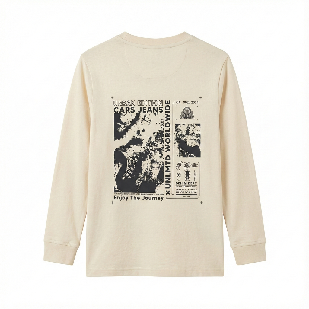 Cars jeans kids creaty sw off white long sleeve Shirt (BG-000096)
