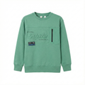 Boys Green Streetwear Sweatshirt - Embossed "Skate" Text & Zipper Pocket (BG-000037)