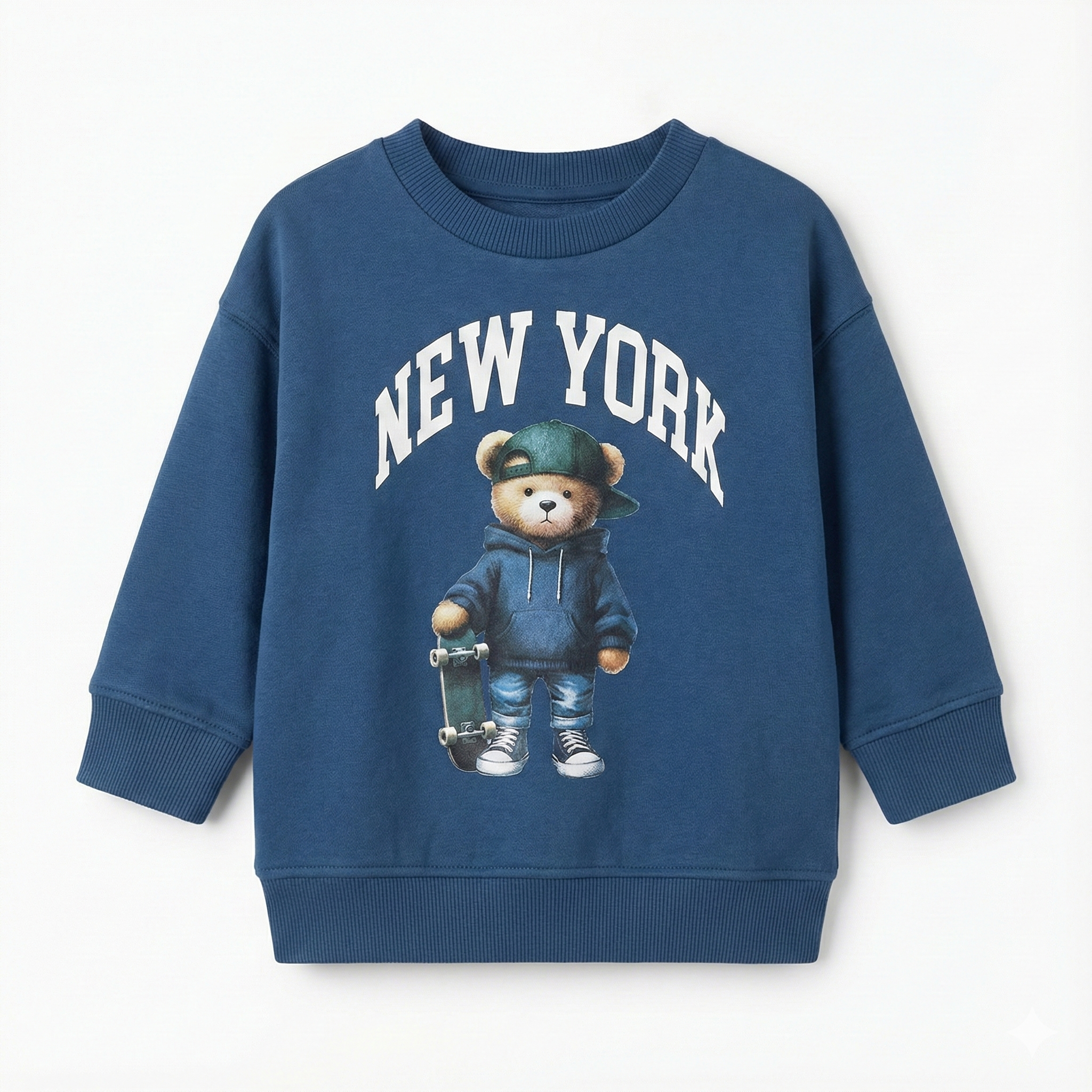 Kids All-Over Print Sweatshirt - Skating Teddy Bears Graphic