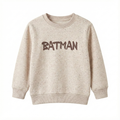Kids "Batman" Text Sweatshirt - Oatmeal Speckled Fleece (BG-000065)