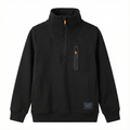 Boys Black Utility Quarter-Zip Pullover with Chest Pocket (BG-000081)