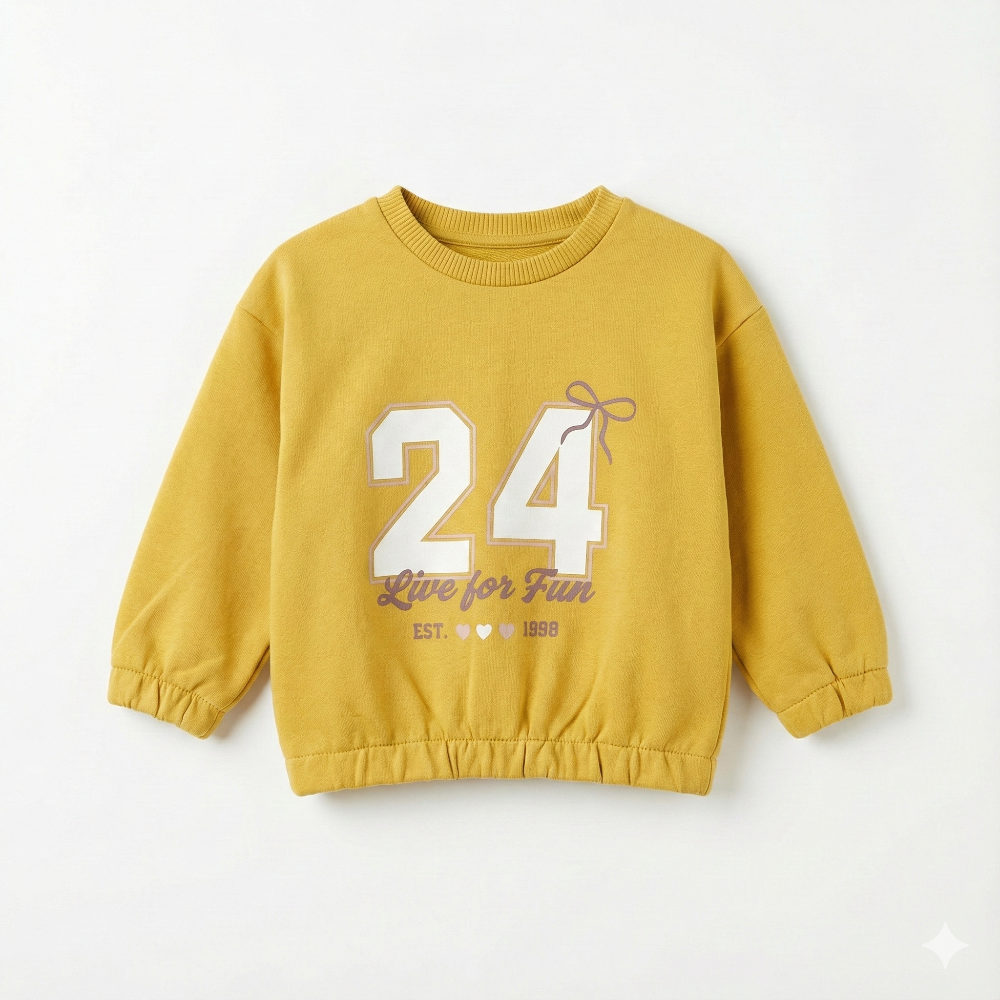 Kids Mustard Yellow Sweatshirt - "Live for Fun" Varsity (BG-000068)