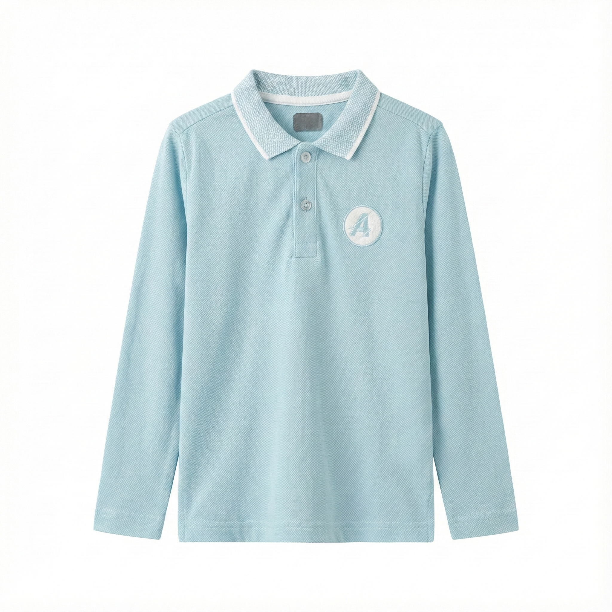 Sky Blue Long Sleeved Polo Shirt
