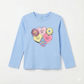 Girl Full Sleeves Knit Shirt with Text & Heart Print (BG-000148)
