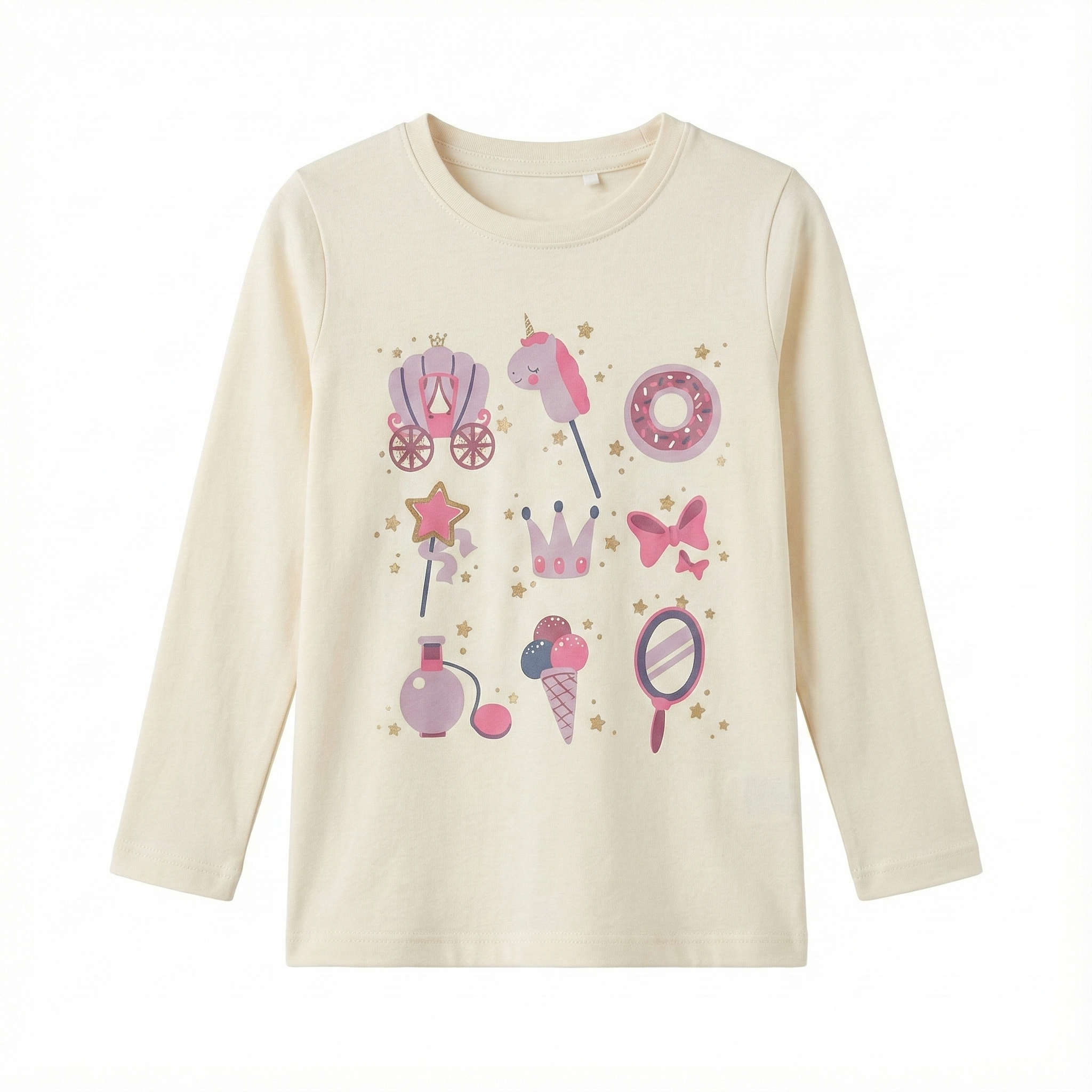 Long Sleeved Shirt with Motif Print