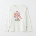 White Long Sleeve Shirt with Colorful Illustrated Print (BG-000174)