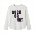 Benetton Girls Long Sleeve Shirt with ROCK OR NOT Text (BG-000157)