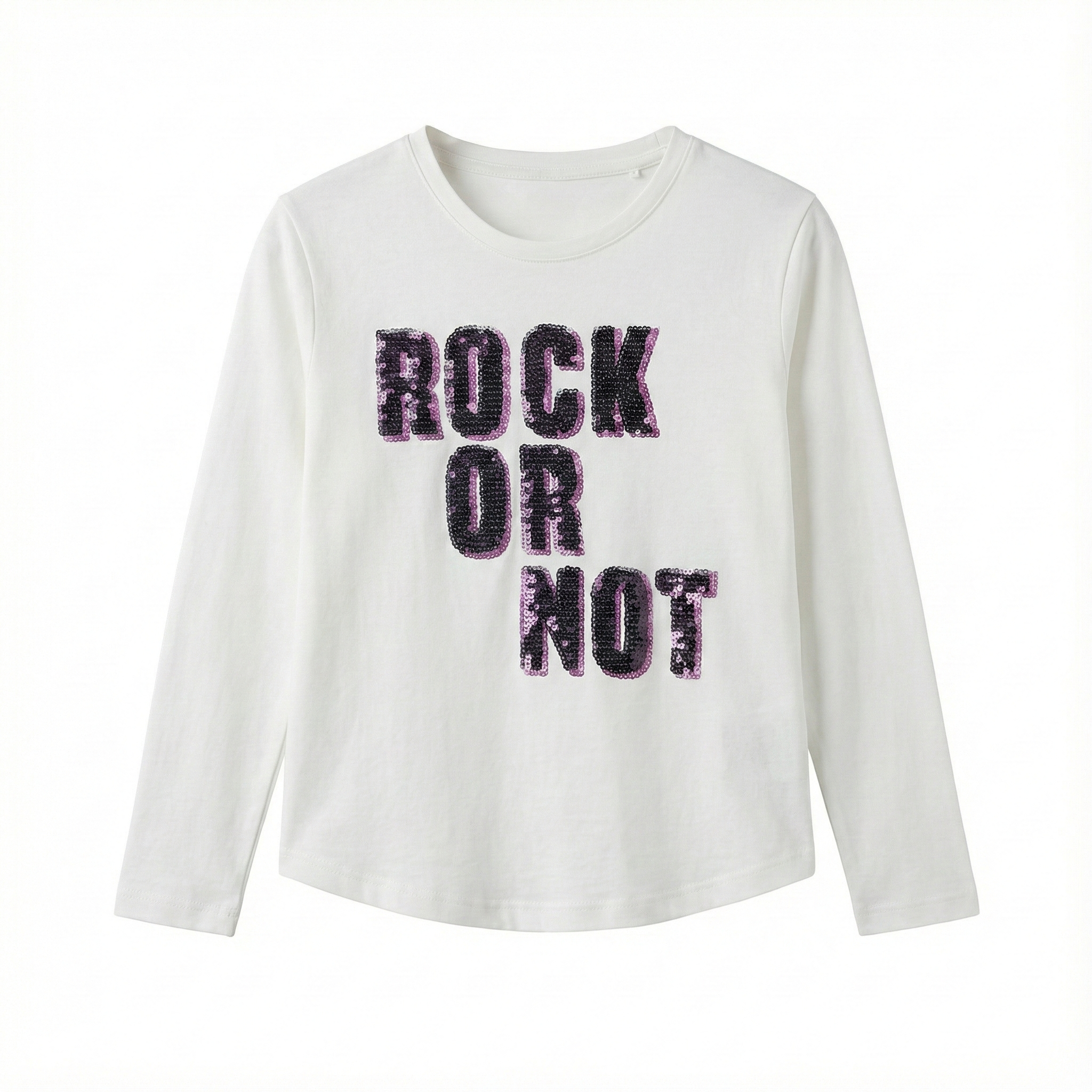 Benetton Girls Long Sleeve Shirt with ROCK OR NOT Text