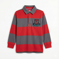Red & Grey Stripes Polo Shirt with Limited Edition Since 1998 Crest Patch (BG-000144)
