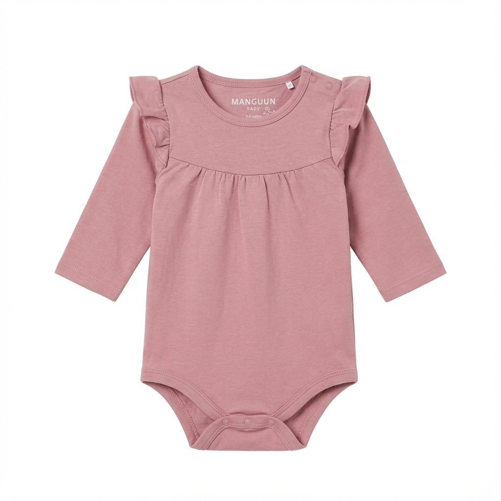 Baby Long Sleeve Fixoni Pale Mauve Bodysuit