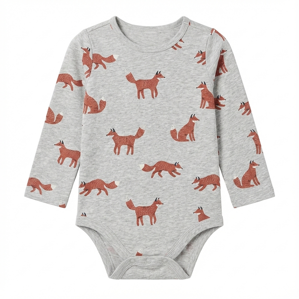 Baby Long Sleeve Bodysuit with Loyyle Fox Print