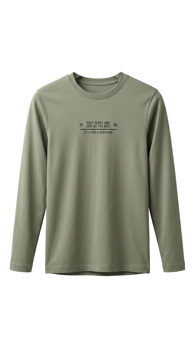 Boys Long Sleeve Olive Green Shirt (BG-000356)