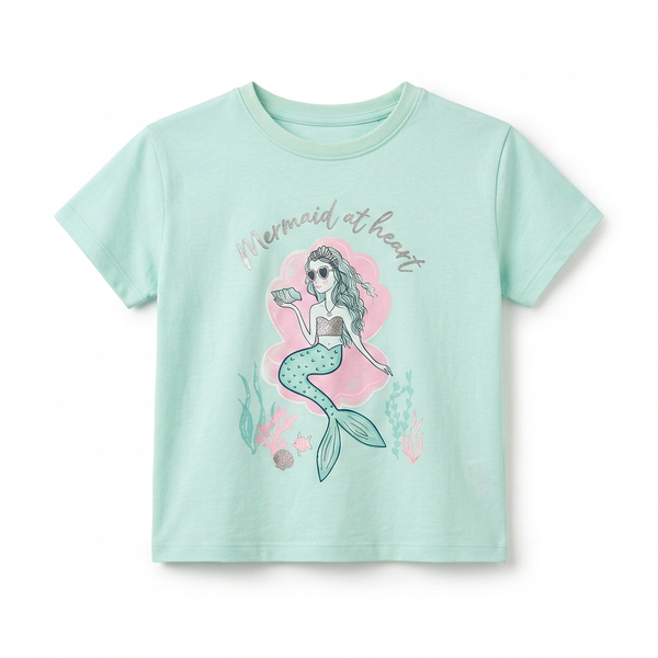 Girls Graphic Shirt with Mermaid Illustration (BG-000402)