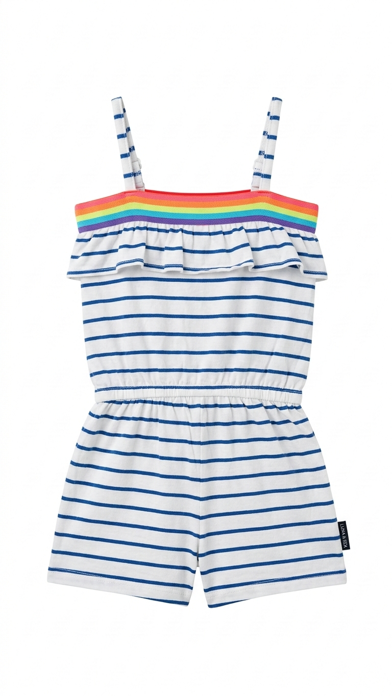 Girls Striped Knit Romper (BG-000385)