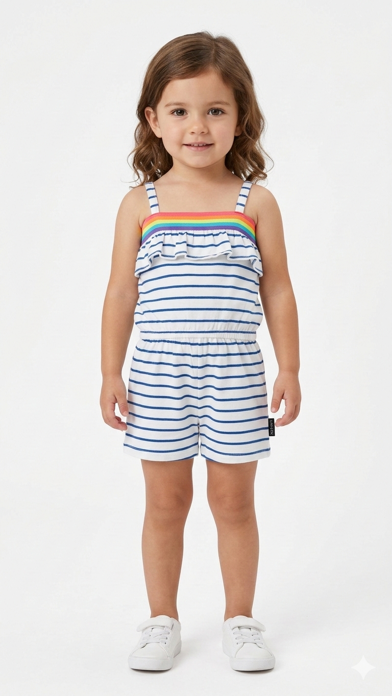 Girls Striped Knit Romper (BG-000385)