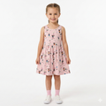 Girls Sleeveless Dress in Pink & Cat Print (BG-000378)