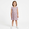 Girls Black Circle Printed Purple Frock (BG-000386)
