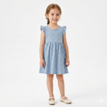Girls Sleevesless Dress with White Floral/Rose Print (BG-000388)