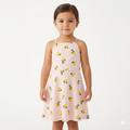 Girls Printed Dress in Light Pink & Leamons (BG-000392)