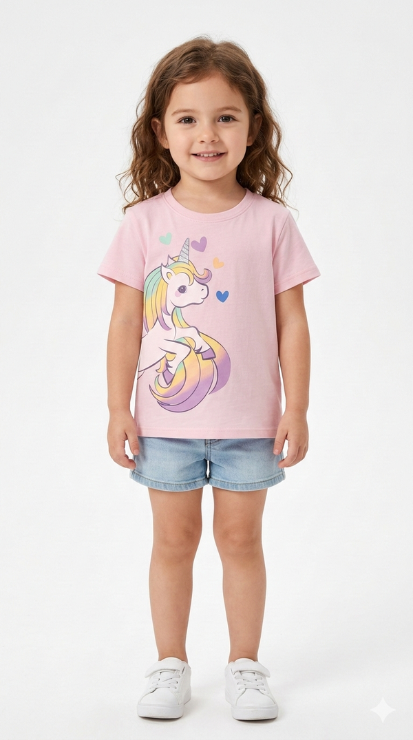 Girl Pink unicorn Print Shirt (BG-000373)