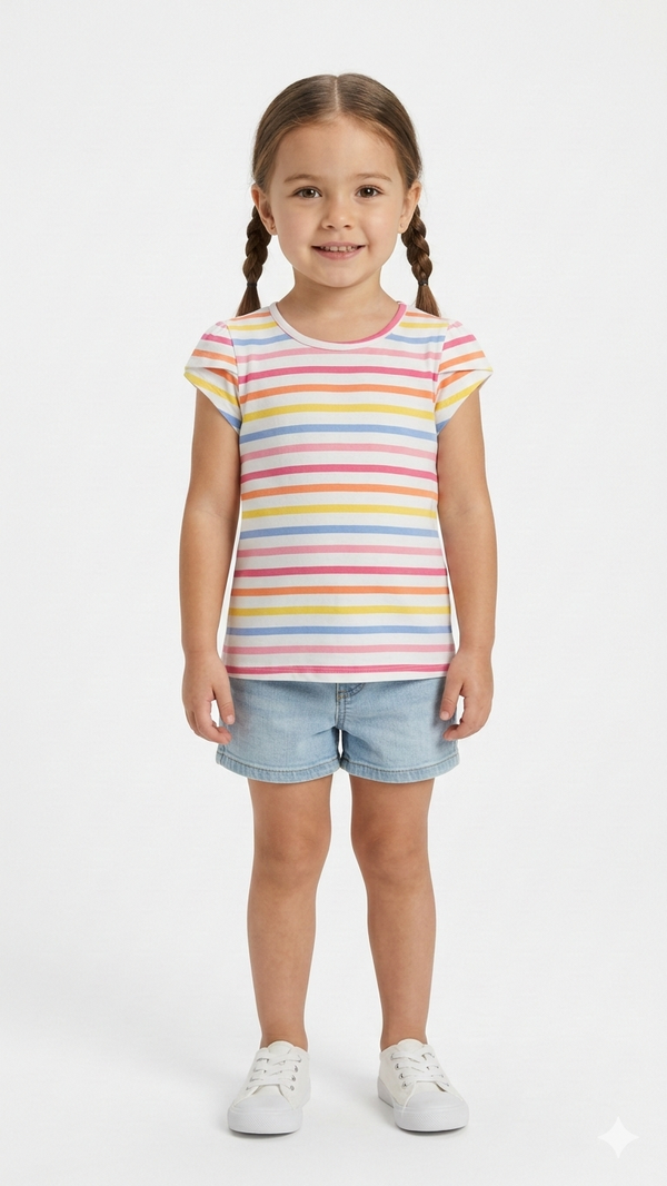Girls Colorful Lining Shirt (BG-000376)