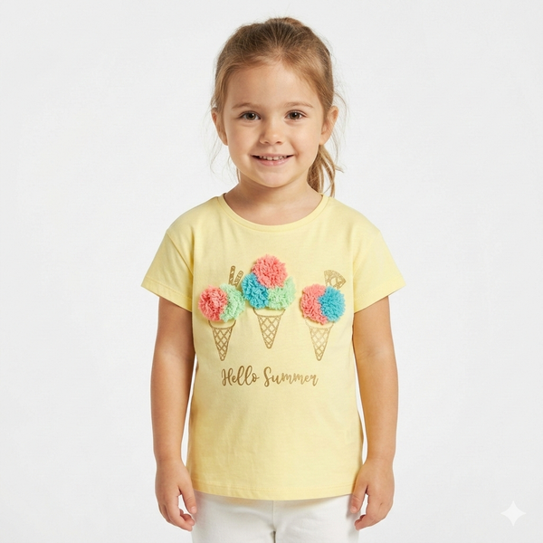 Girls shirt with Colorful Icecream Graphic Design (BG-000395)