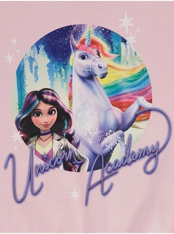 girls unicorn academy pink sweatshirt