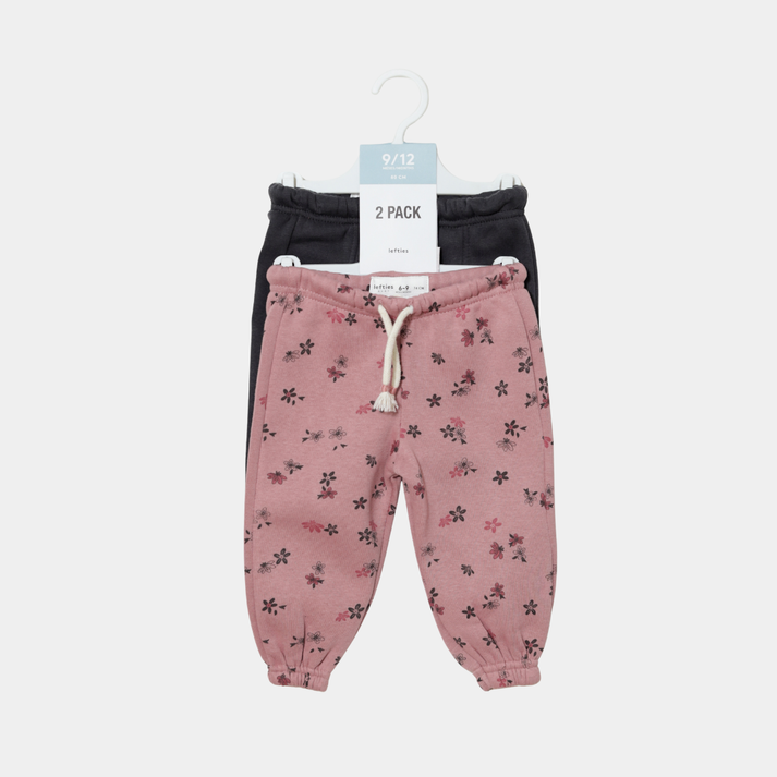 Pack of 2 SOFT floral & Plum Jogger Pant