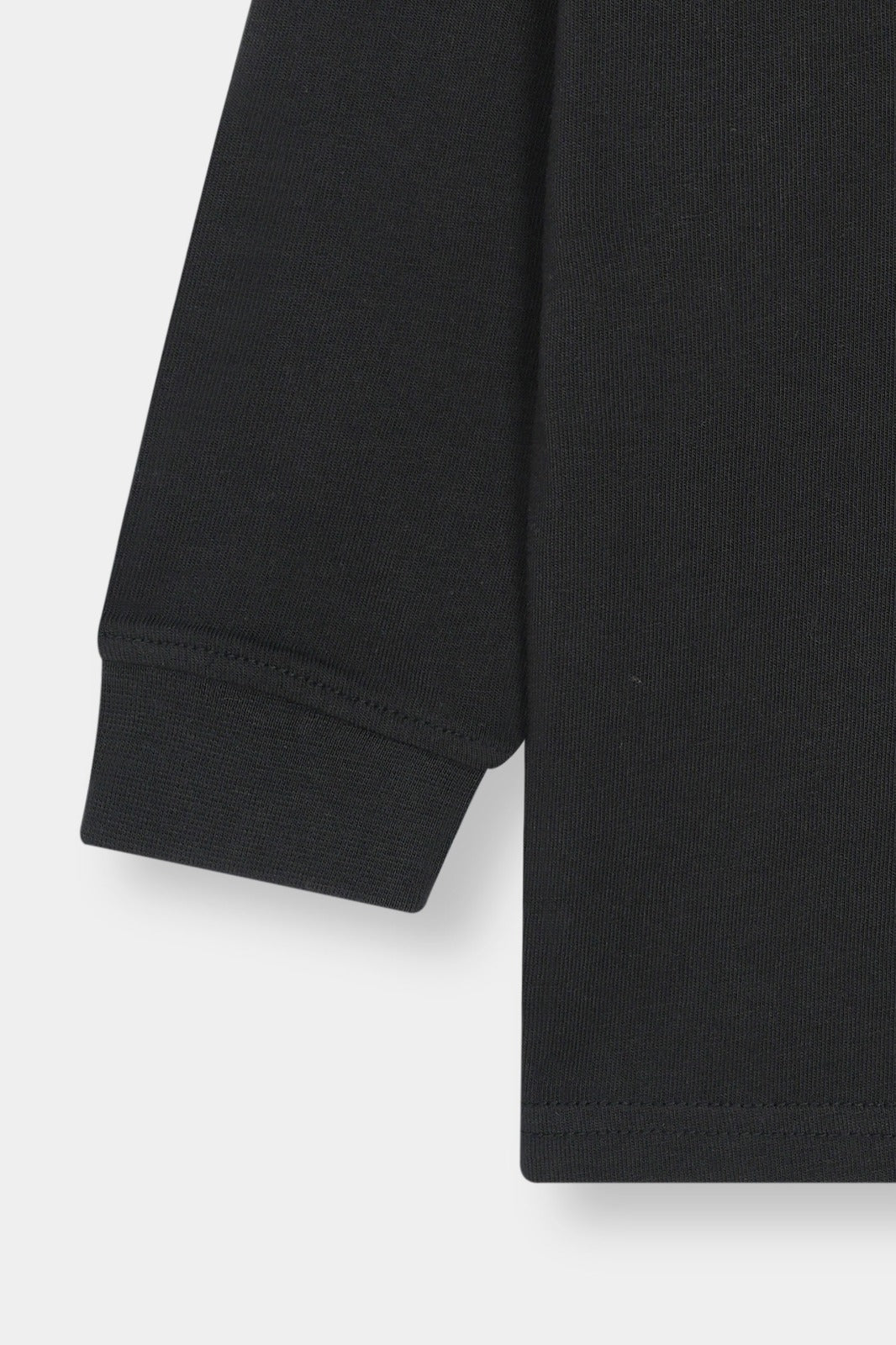 Black long sleeved t-shirt with blue print