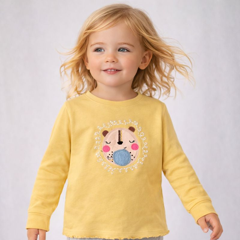 Long Sleeve Shirt with Embroidered Face