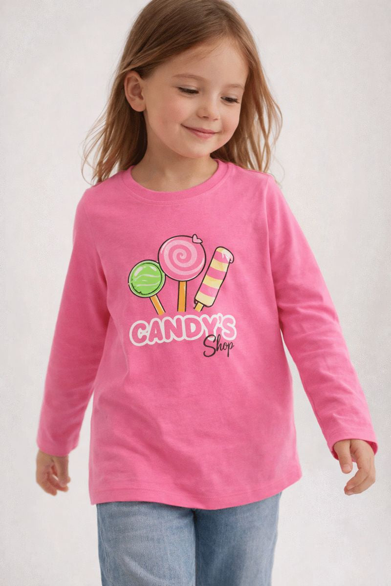 Long Sleeve Shirt with CANDY'S SHOP Text