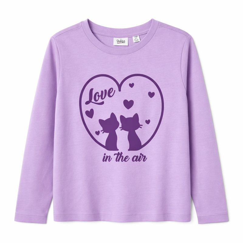 Purple Long Sleeve Shirt with Love In the Air Print