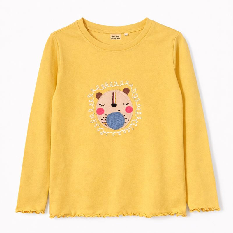 Long Sleeve Shirt with Embroidered Face