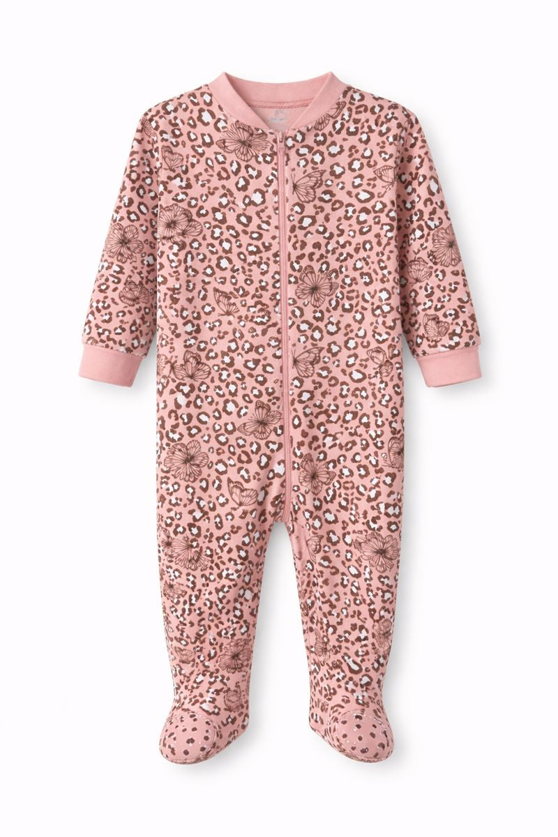 Pink Romper with Leopard Print