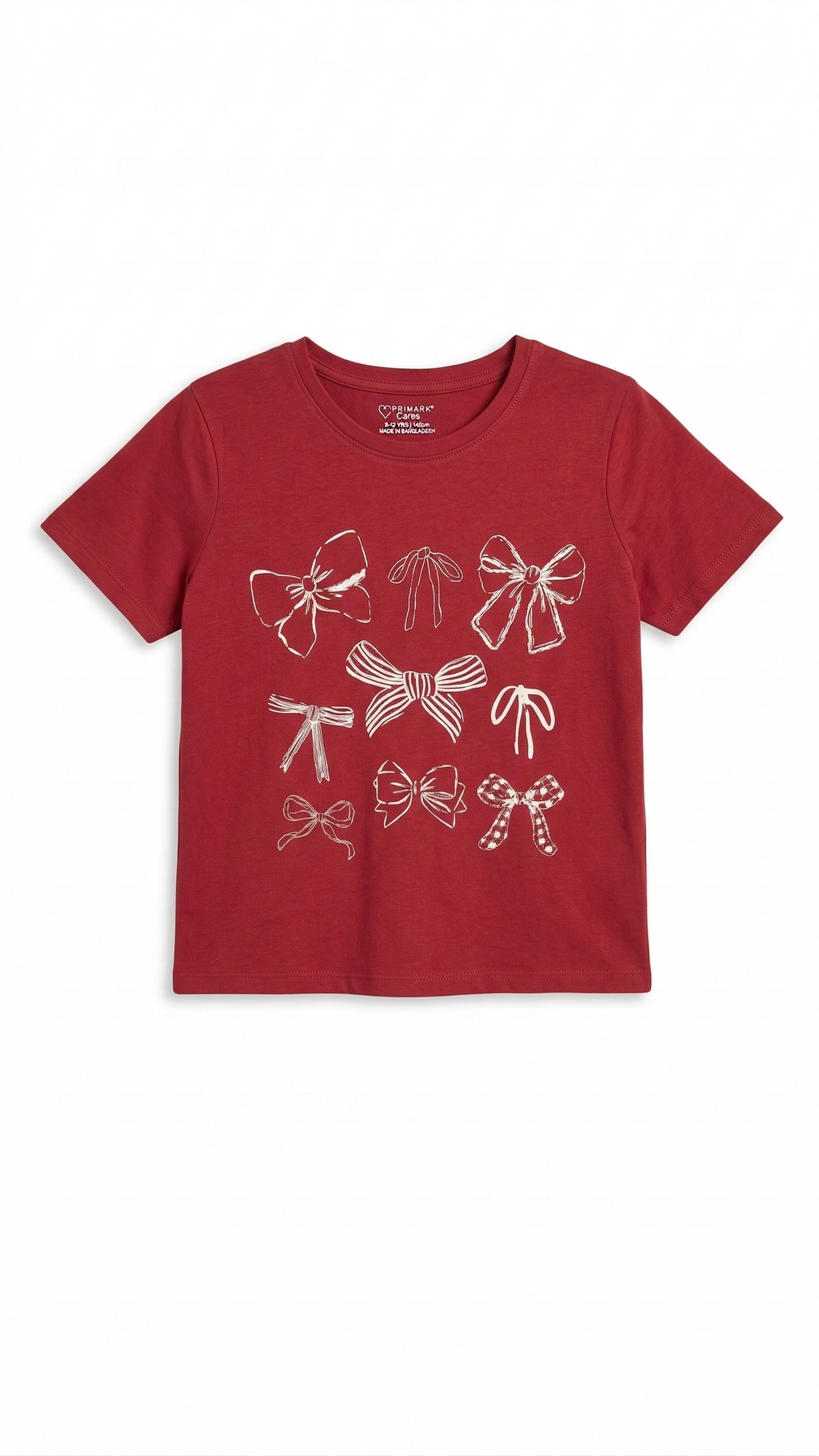 Red Girls Shirt with Bow Graphic Print (BG-000400)
