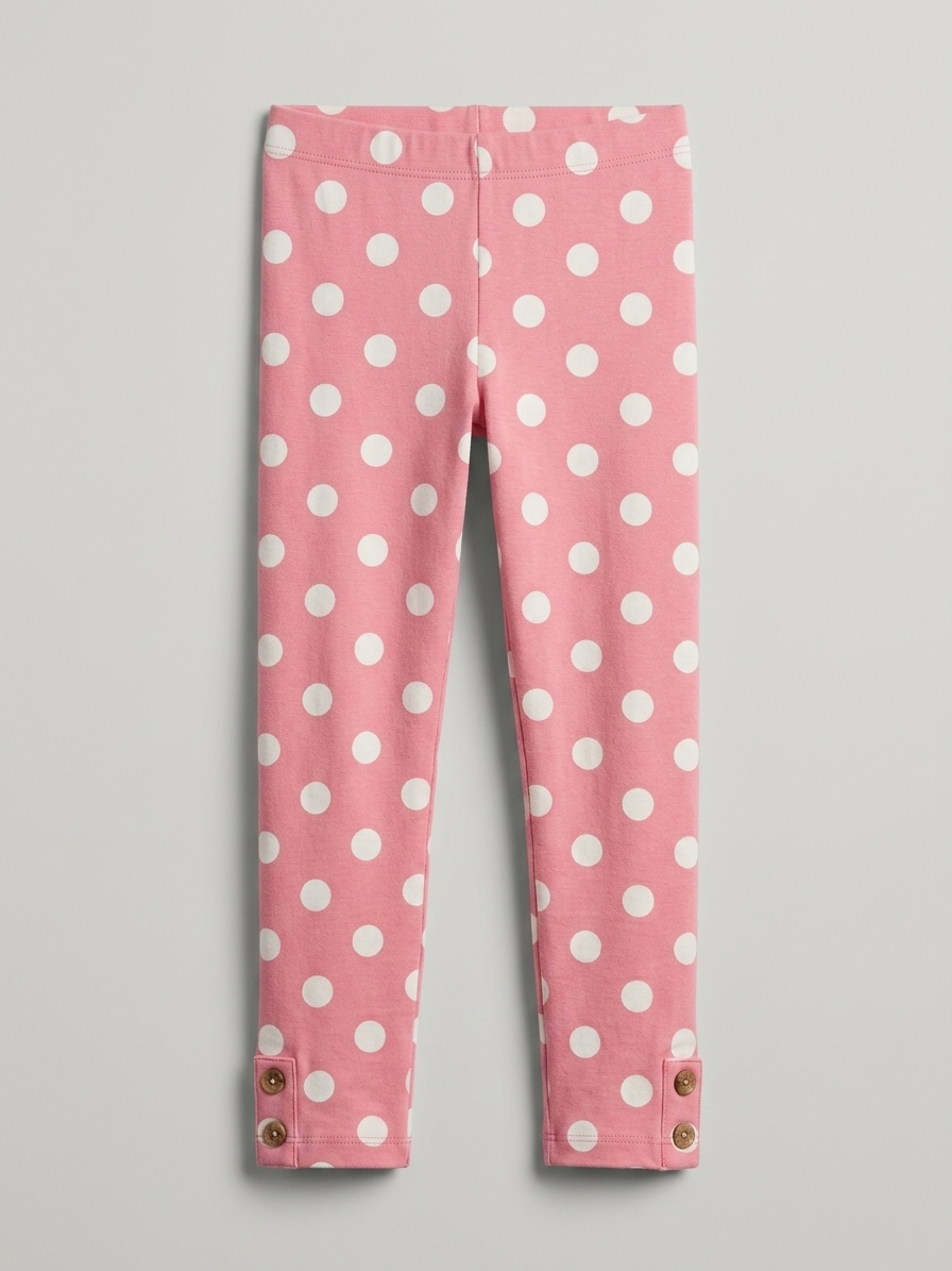 PINK TIGHTS WITH WHITE DOTS PRINT (BG-000798)