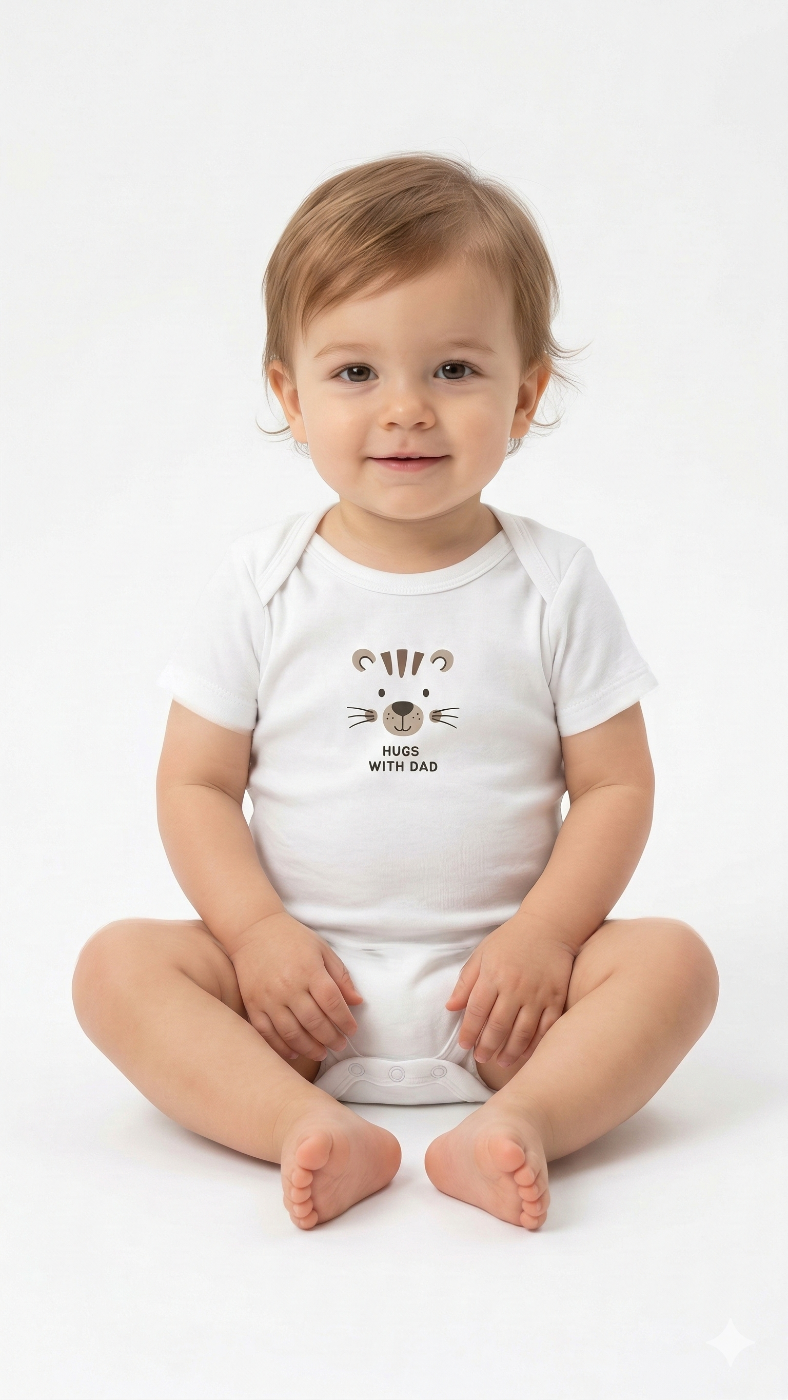 White Tiger Face & Text Higs With Dad Bodysuit (BG-000414)