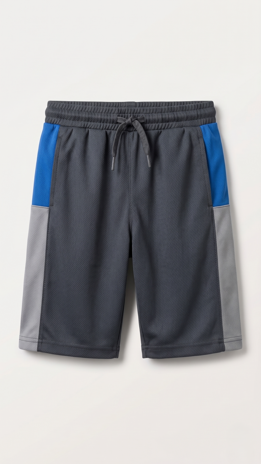 Boys Colorblock Sports Shorts Breathable Activewear Grey Blue (BG-000544)
