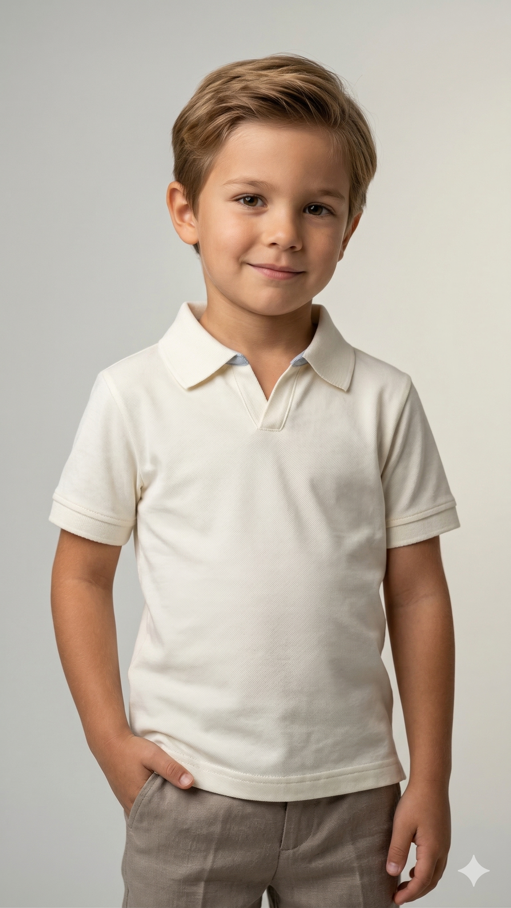 cream polostyle plain   BG-000462