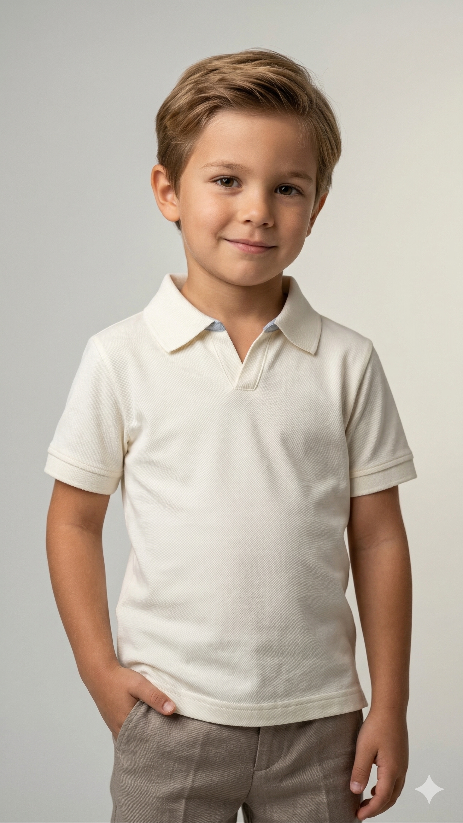 cream polostyle plain   BG-000462