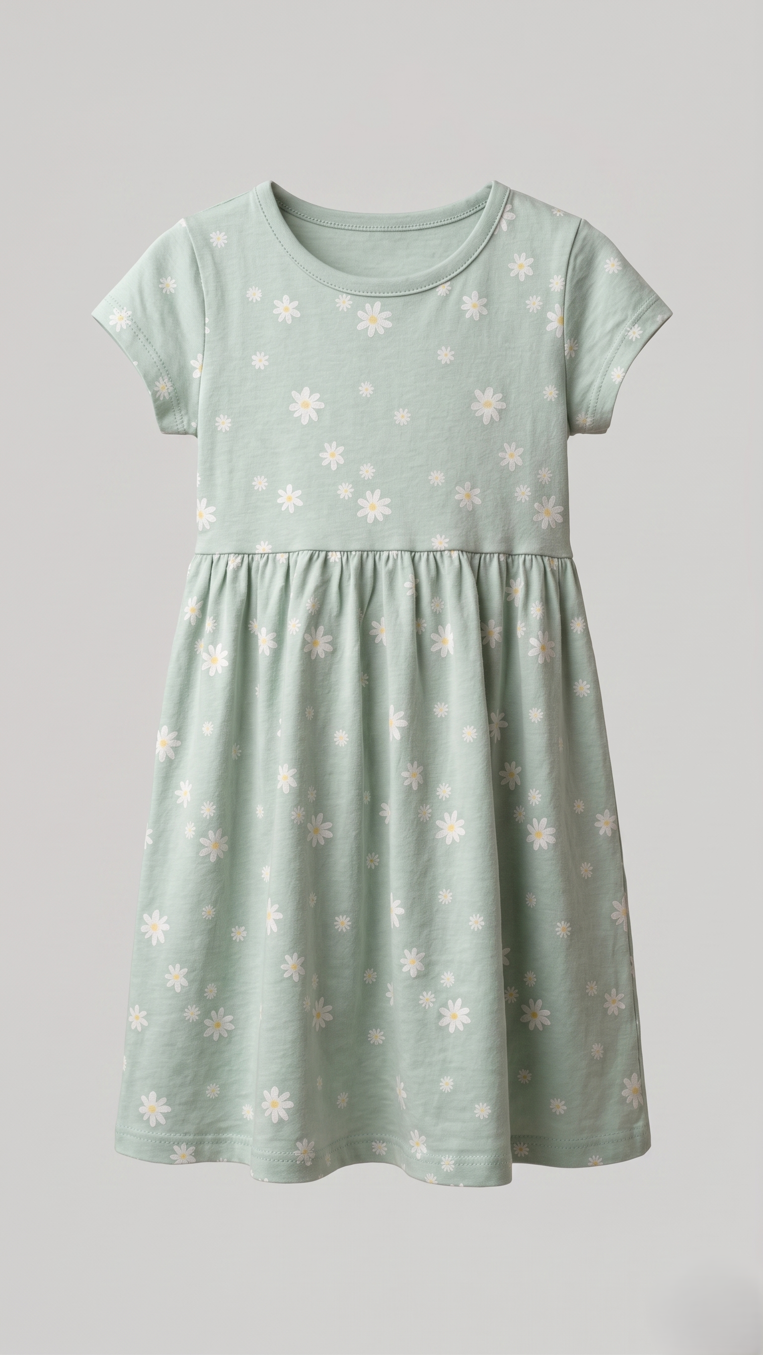 Mint Green Daisy Print A-Line Frock (BG-000647)