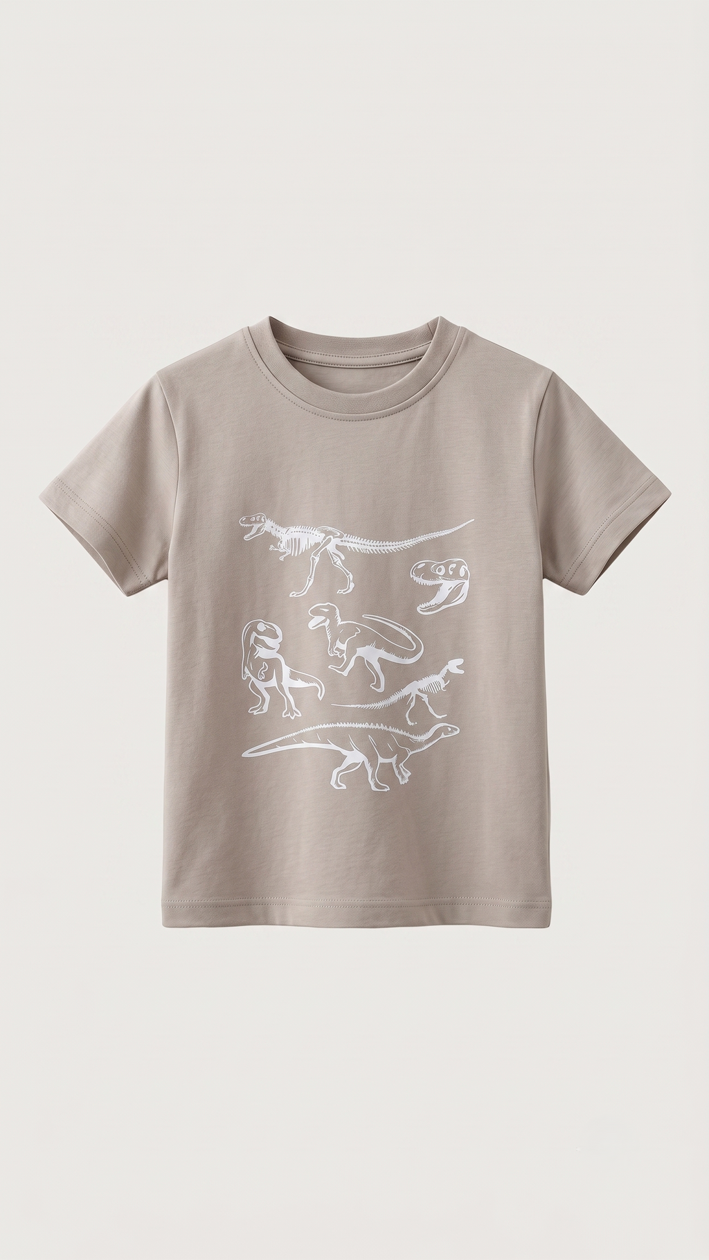 Boys' Dinosaur Fossil Graphic Tee - Light Beige (BG-000850)