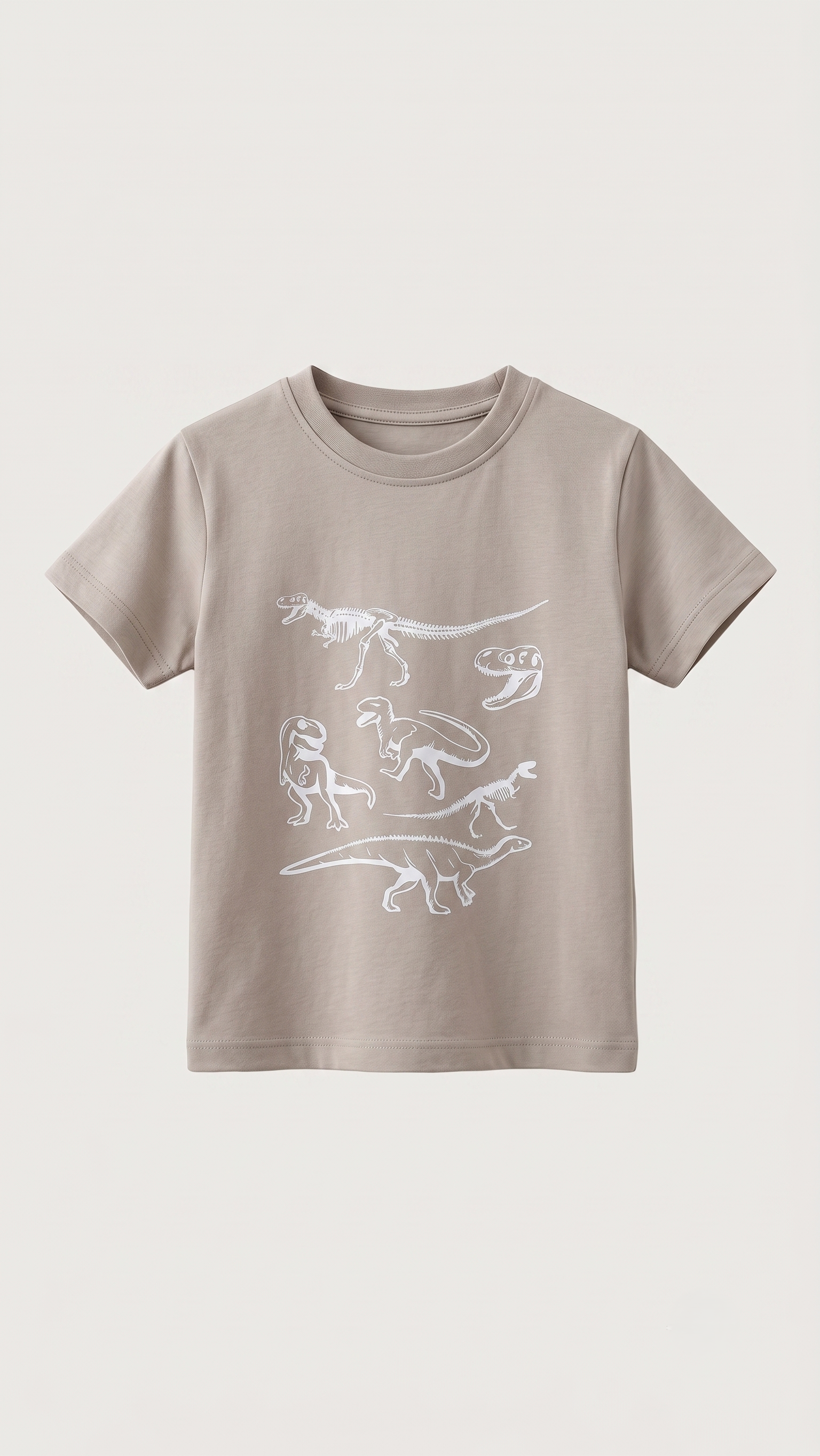 Boys' Dinosaur Fossil Graphic Tee - Light Beige (BG-000850)