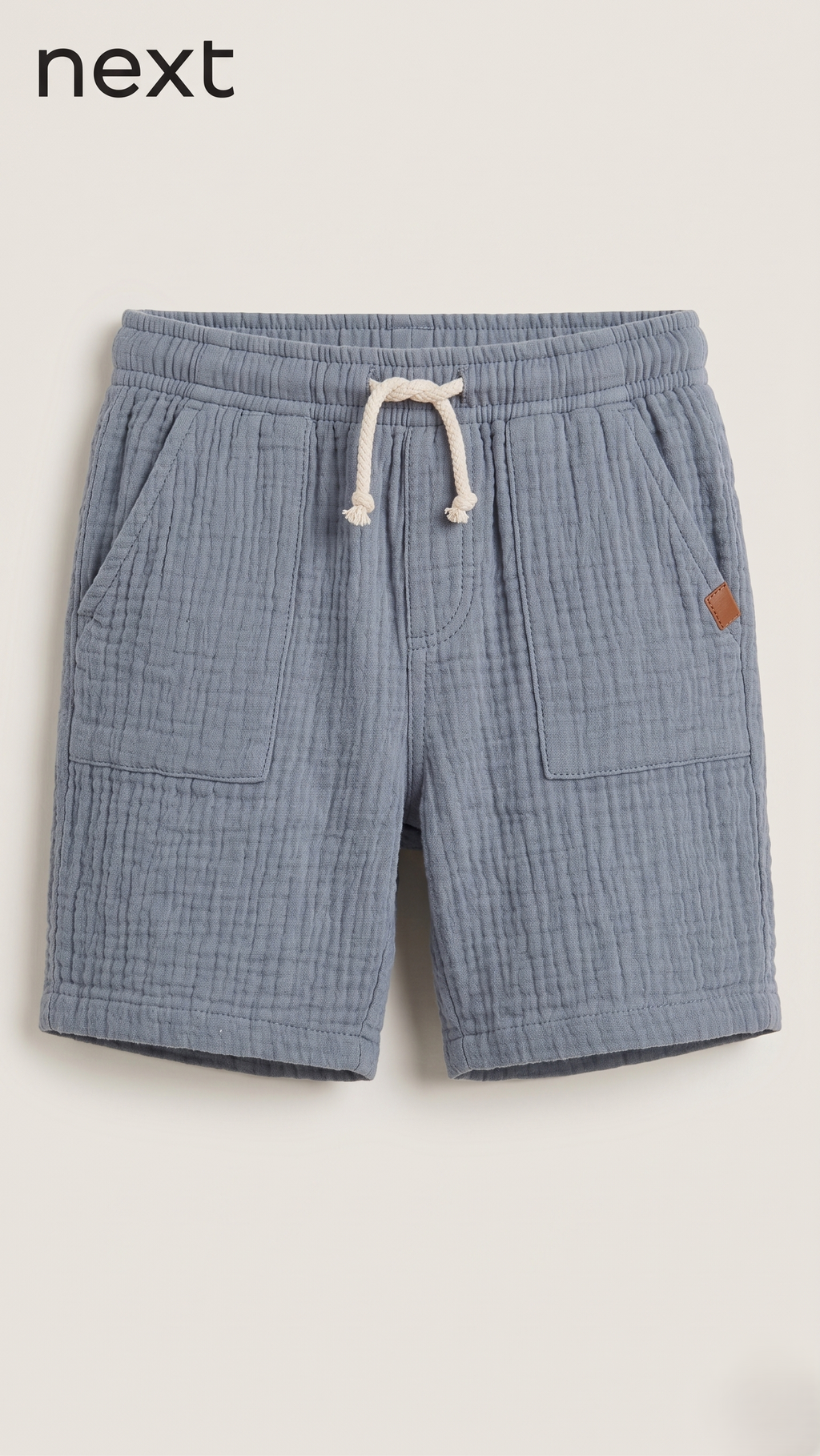 Blue-Grey Textured Shorts Boys (BG-000683)