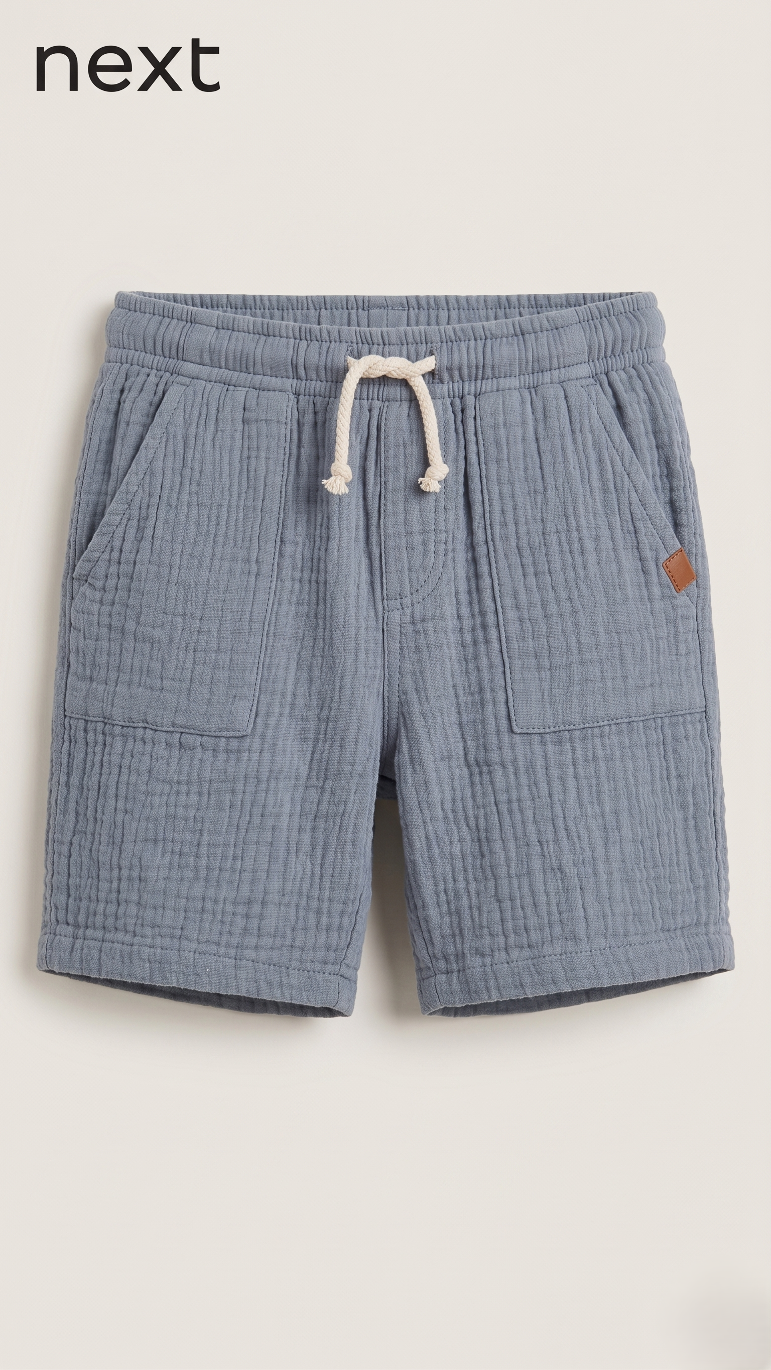 Blue-Grey Textured Shorts Boys (BG-000683)