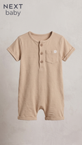 Next Baby Elegant Taupe Ribbed Short-Sleeve Romper (BG-000579)